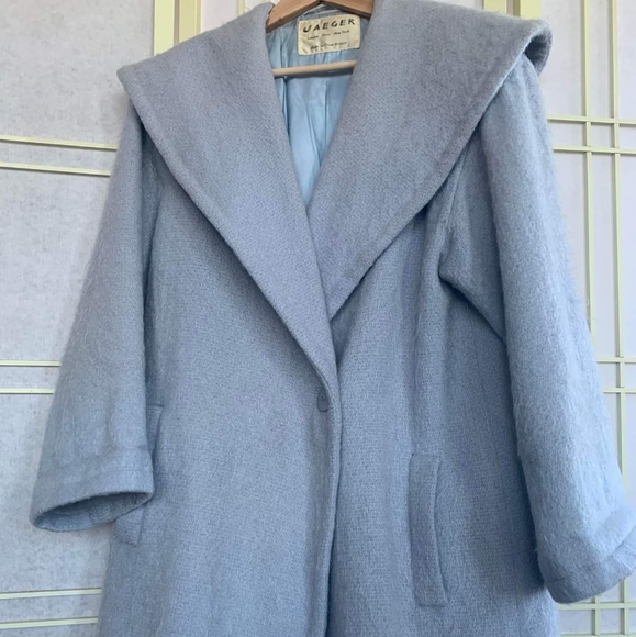 Jaeger Jackets & Blazers - Jaeger Light Blue Wool Coat Vintage